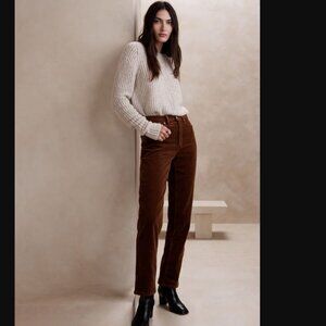 Banana Republic Straight Corduroy Jeans Womens 29 Brown Pants Button Fly T09X